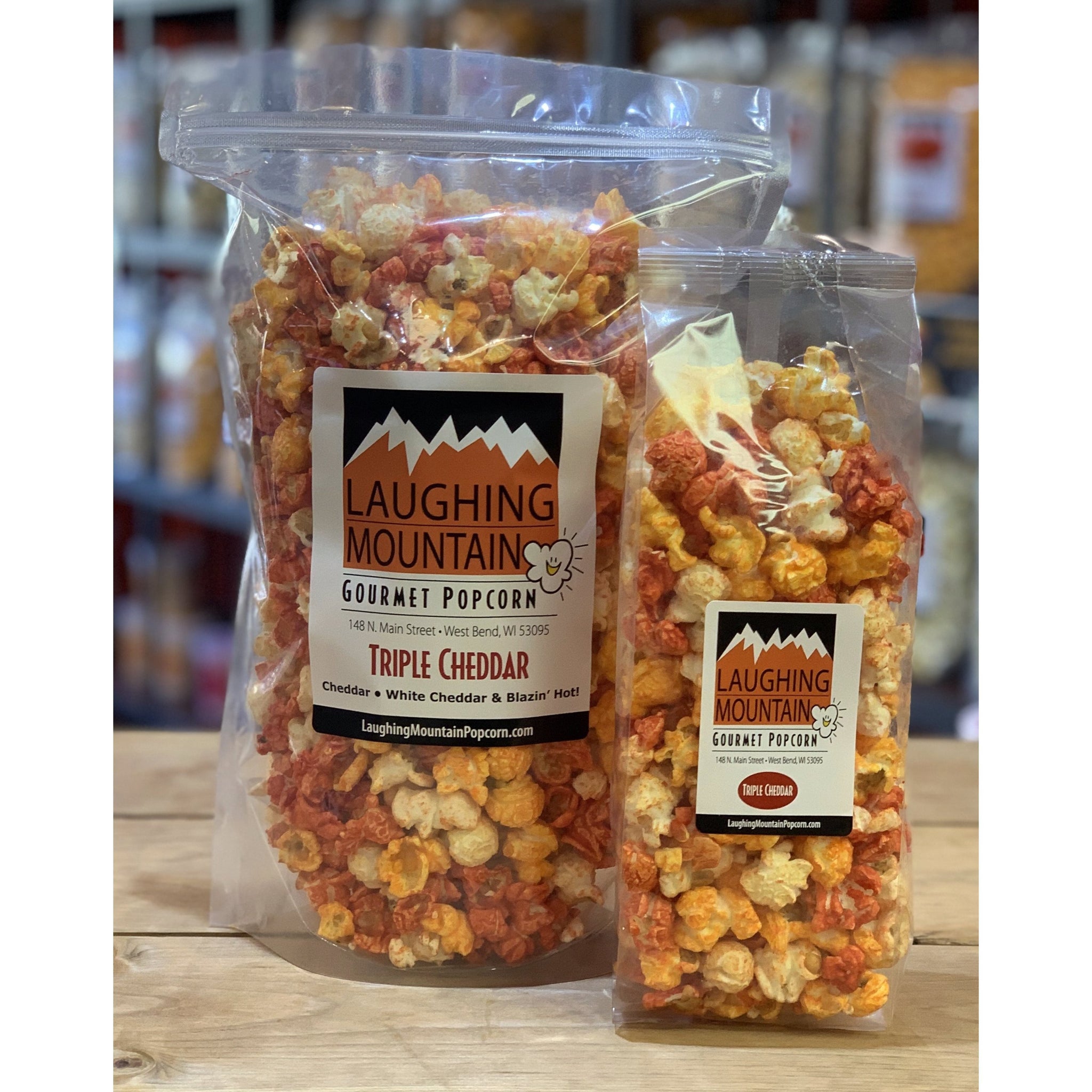 Triple Cheddar Popcorn – Laughing Mountain Gourmet Popcorn